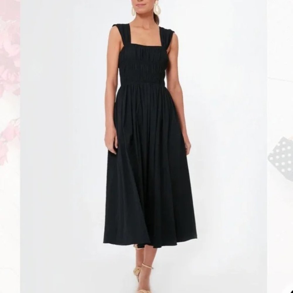 Black Noah Smocked Dress POMANDER PLACE - Size L - NWT